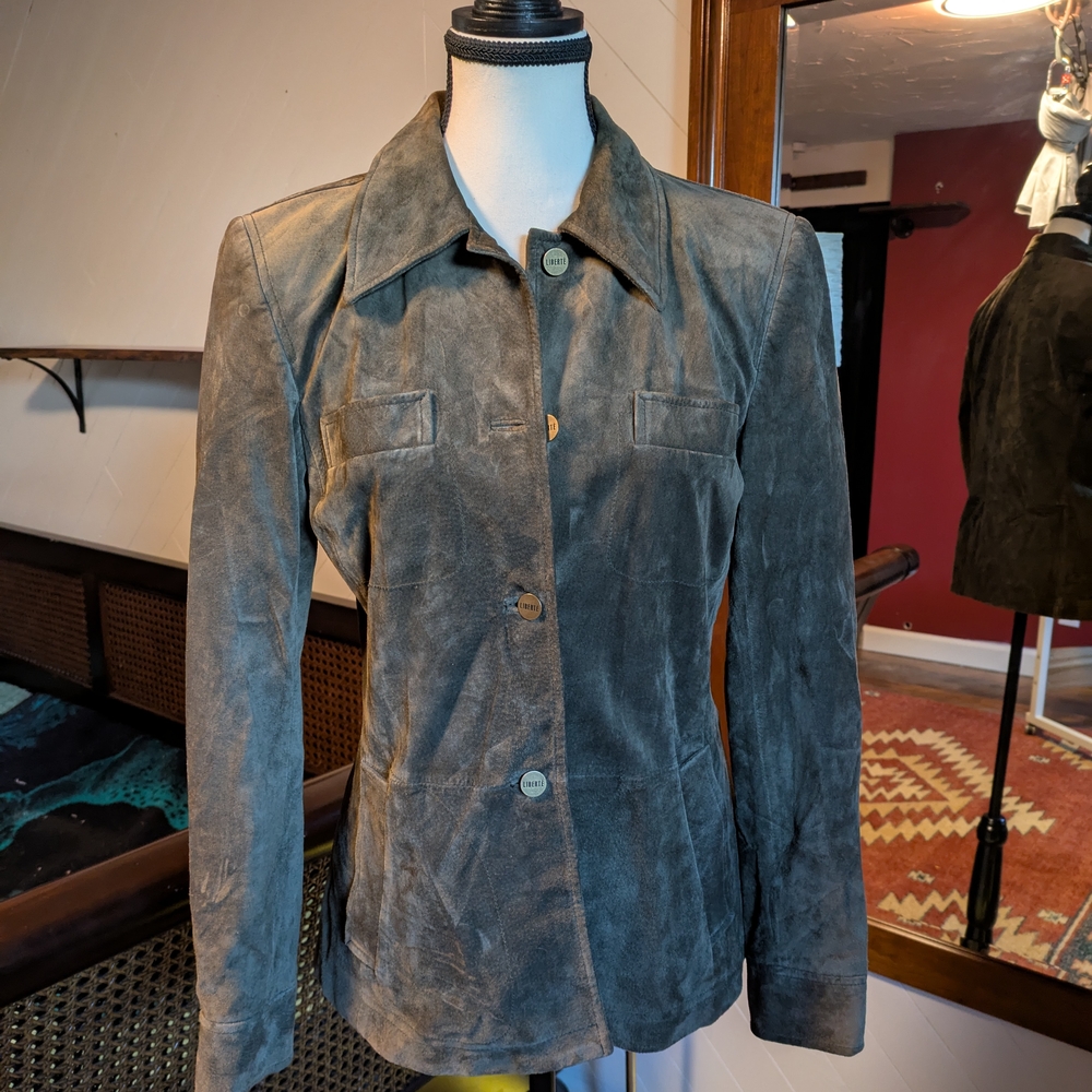 Women's Suede Jacket - Gray - image 1